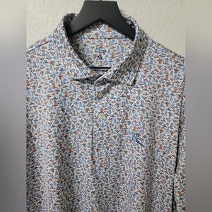 Rhoback The Tex Polo Shirt All Over Pattern Men's XL No Custom Logos